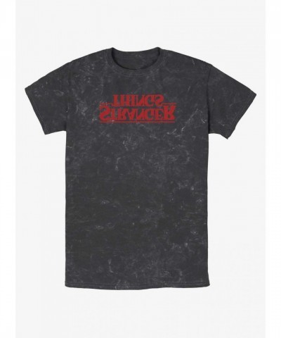 Stranger Things Upside Down Logo Men's Mineral Wash T-Shirt - Multi Colors