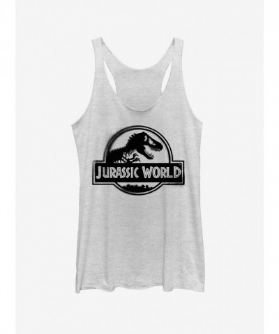 Jurassic World Fallen Kingdom Logo Spray Paint Tank Top for Girls - White