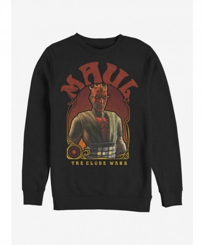 Star Wars Clone Wars Maul Novelty Crewneck Sweatshirt - Black for Men