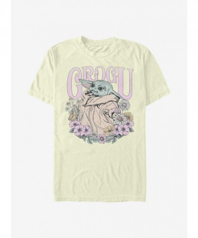 The Mandalorian Springtime Child Tee - Lightweight Beige Men's Cotton T-Shirt