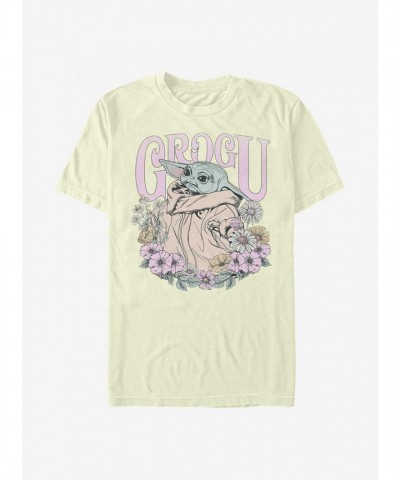 The Mandalorian Springtime Child Tee - Lightweight Beige Men's Cotton T-Shirt