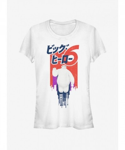 Disney Big Hero City Girls Lightweight Cotton T-Shirt - White
