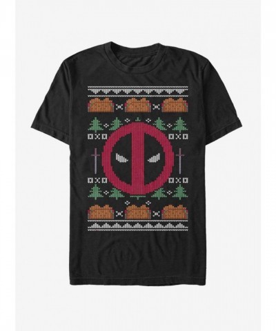 Marvel's Deadpool Ugly Christmas T-Shirt - Men's Black