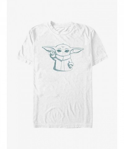 Mandalorian Cute Side Graphic Tee - Men's White