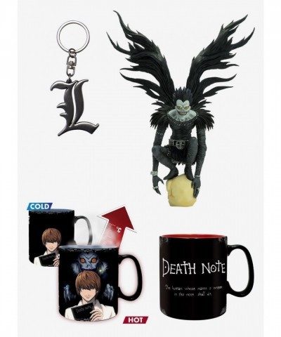 Death Note Official Set: Ryuk Figure, L 3D Keychain, Kira & L Magic Mug