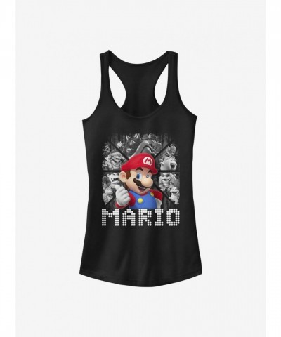 Super Mario Friends Girls Cotton Tank Top - Black