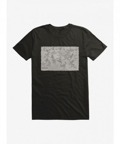 Looney Tunes Daffy Duck Sketches Lightweight Cotton Men's T-Shirt