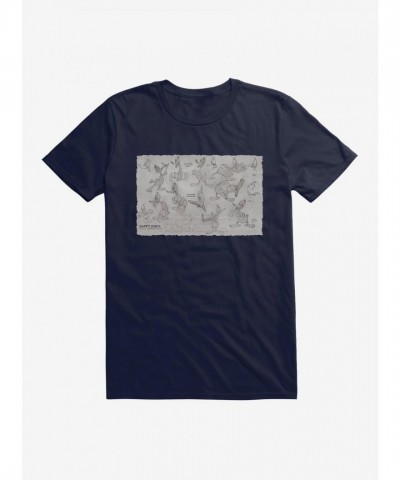 Looney Tunes Daffy Duck Sketches Lightweight Cotton Men's T-Shirt