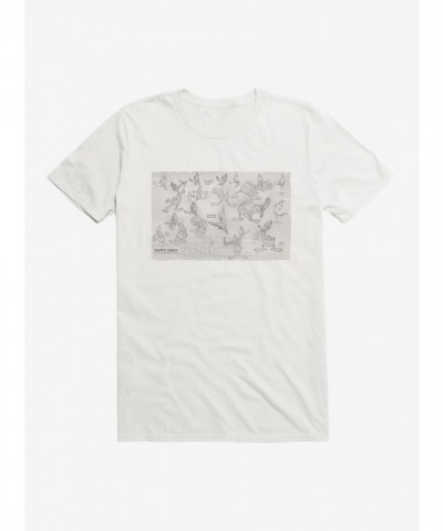 Looney Tunes Daffy Duck Sketches Lightweight Cotton Men's T-Shirt