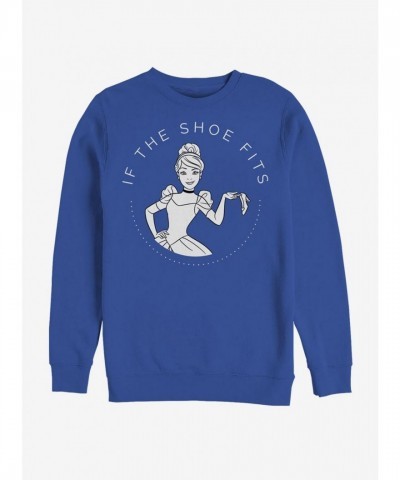 Disney Classic Cinderella Shoes-Themed Crewneck Sweatshirt - Blue Men's
