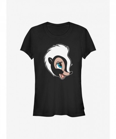 Disney Bambi Floral Big Face T-Shirt for Girls - Black
