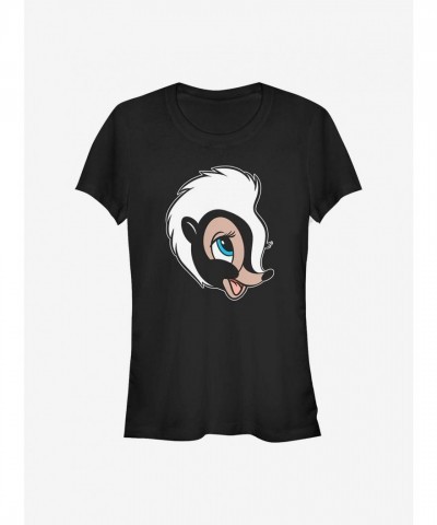Disney Bambi Floral Big Face T-Shirt for Girls - Black