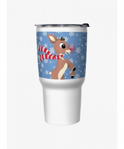 Rudolph Red-Nosed Reindeer Unisex Travel Mug - White 27oz Stainless Steel