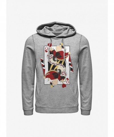 Disney Classic Alice In Wonderland Queen of Hearts Grey Hoodie for Men