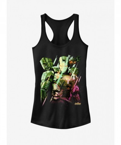 Marvel Avengers Infinity War War Machine Girls Tank Top - Black