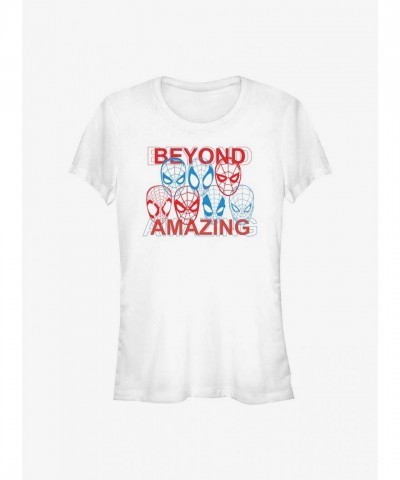 Marvel Girls' Beyond Amazing Spider-Man 60th Anniversary Spidey Mask T-Shirt - White