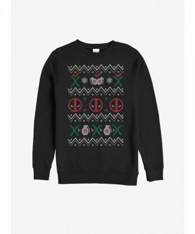 Marvel's Deadpool Festive Ugly Christmas Sweatshirt for Girls - Black