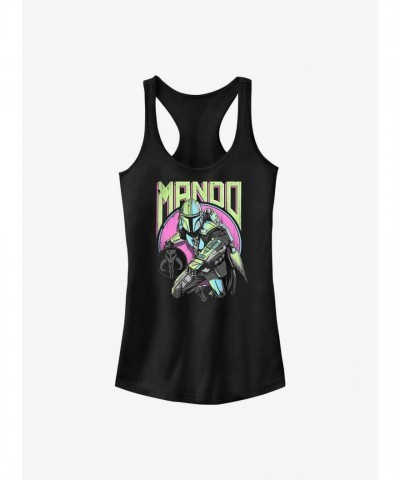 Star Wars Mandalorian Racerback Tank Top for Girls - Black