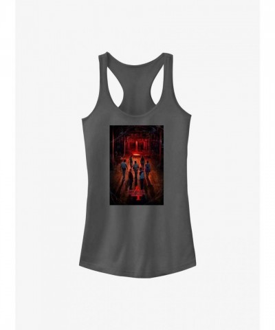 Stranger Things Creel House Grey Racerback Tank Top for Girls