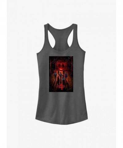 Stranger Things Creel House Grey Racerback Tank Top for Girls