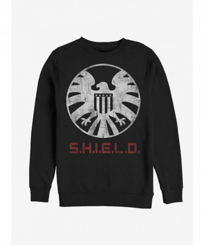 Marvel Men's Black Avengers Shield Branded Cotton Sweatshirt