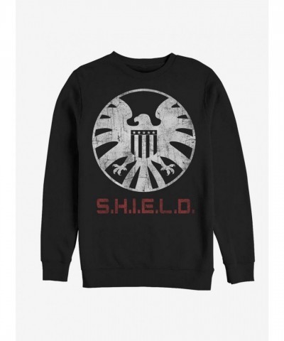 Marvel Men's Black Avengers Shield Branded Cotton Sweatshirt