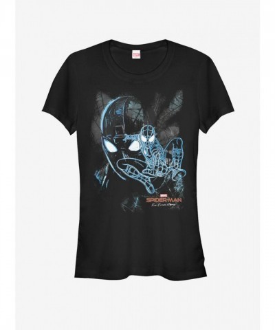 Marvel Girls Spider-Man Dark T-Shirt Far From Home - Black