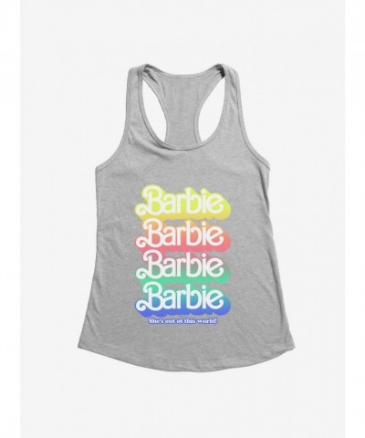 Barbie Pastel Rainbow She's Out of This World Graphic Tee for Girls