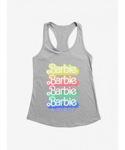 Barbie Pastel Rainbow She's Out of This World Graphic Tee for Girls