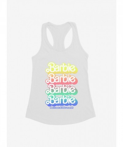 Barbie Pastel Rainbow She's Out of This World Graphic Tee for Girls