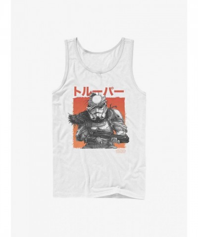 Star Wars Stormtrooper Tank Top for Men - White Cotton