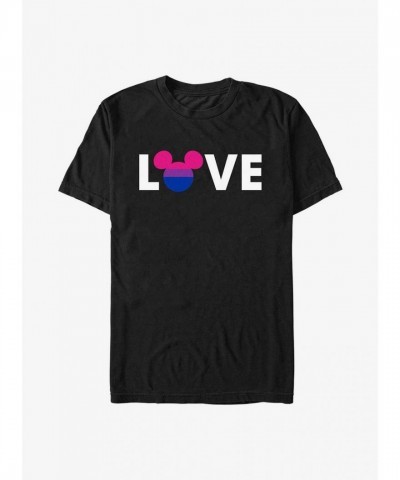 Disney Bisexual Pride T-Shirt for Men - Mickey Mouse Design - Black