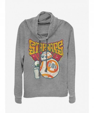 Star Wars The Rise of Skywalker Grey Lightweight Cowl Neck Sweatshirt for Girls