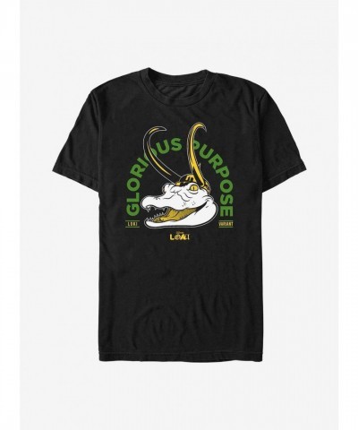 Marvel Loki Gator T-Shirt - Black Men's Lightweight Cotton