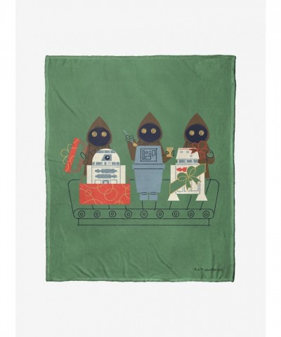 Star Wars Silk Touch Throw Blanket by The Northwest - Green Droids Design