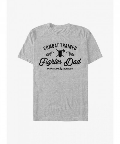 Dungeons & Dragons Grey Fighter Dad T-Shirt for Men - Father's Day Gift