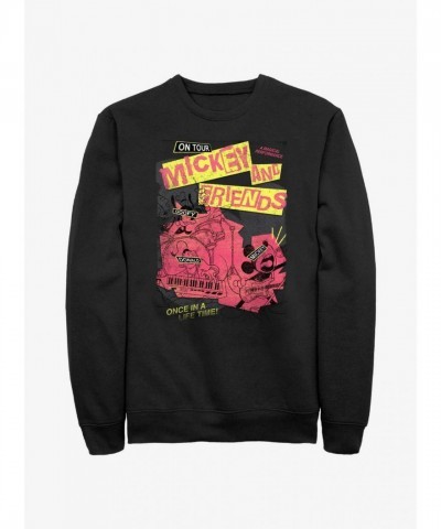 Disney Punk Rock Mickey Mouse Unisex Sweatshirt - Black