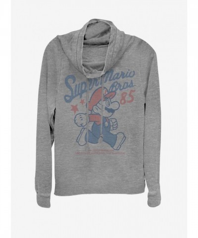 Nintendo Great Girls Grey Cowl Neck Sweatshirt
