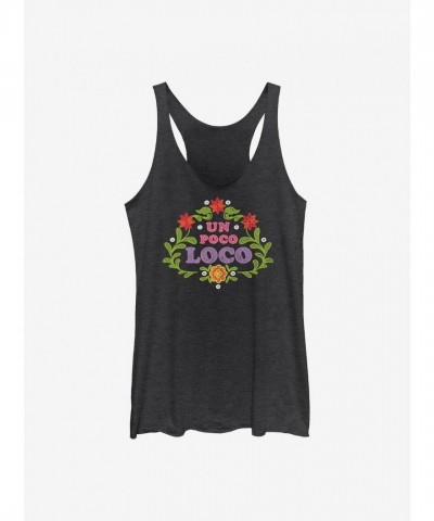 Disney Pixar Coco Floral Design Girls Tank Top - Black