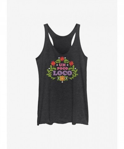 Disney Pixar Coco Floral Design Girls Tank Top - Black