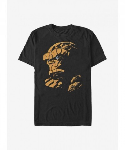 Marvel Men's Fantastic Four Thing Grimace T-Shirt - Black
