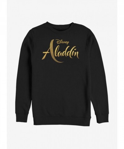 Disney Live Action Aladdin Movie Logo Sweatshirt - Black Men's Size